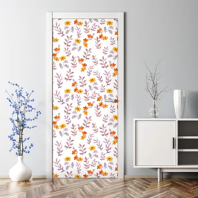 Produktbild von Dekorative Türaufkleber Aufkleber selbstklebend Abnehmbarerdeko Blumen Blätter rosa 85 x 200 cm