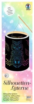 Bastelset Silhouetten-Laterne Eule, 15,3x20 cm, inkl. LED-Licht, bunt