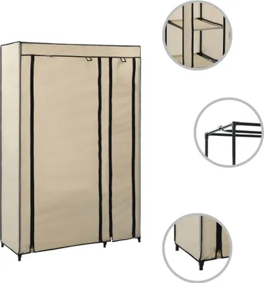 Produktbild von vidaXL Faltschrank Creme 110x45x175 cm Stoff