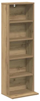 Image de vidaXL Étagère CD Artisan en chêne, 33 x 23,5 x 97,5 cm, en panneaux de particules