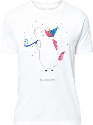 Produktbild von Mr. & Mrs. Panda S T-Shirt Einhorn Party - Weiß - Geschenk, Einhörner, Baumwoll, Unicorn, mit Motiv, Alkohol, Shirt, Disco, Tshirt, Club, Geburtstag