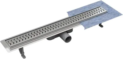 Produktbild von VOGI Duschrinne Edelstahl Duschablauf Komplettset ONDA Haarsieb & Siphon Einfache Montag, Länge 60cm