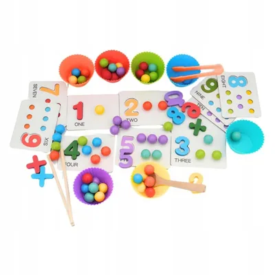 Produktbild von Montessori Lernset Interaktiv zum Zählen Farben Sortieren Mathematik
