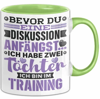 Produktbild von Mama Papa Tasse Geschenk 2 Töchter Geschenkidee Muttertag Vatertag Geschenke (Grün)