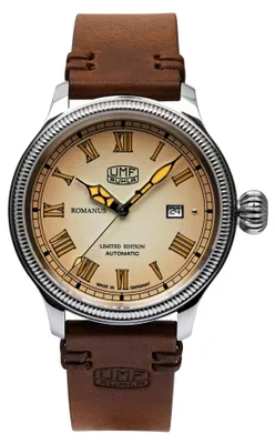 Produktbild von Herrenuhr braun mit Lederarmband – UMF Ruhla Modell: 1558-5
