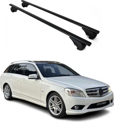 Obrázek produktu pro Příčné střešní nosiče pro Mercedes třídy C S204, modelový rok 2007–2014, černé