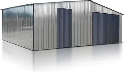 Produktbild von Fertiggarage für ein Auto 7x5 m verzinkt Satteldach Schwingtor