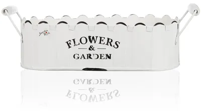 Produktbild von FLOWERS & GARDEN Jardiniere Blumenkasten mit Griffen 32cm weiß