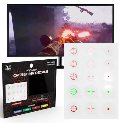 Immagine prodotto di Set di 15 adesivi con mirino Fastscope di ProFPS - Decalcomanie con mirino per accessori per controller PS5, Xbox e PC - Alternativa per stick Aimbot - Gadget per controller PlayStation 4 e adesivi PS5
