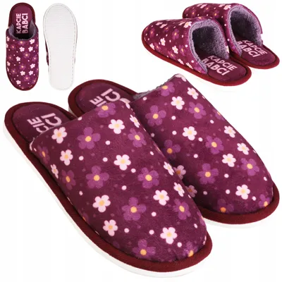 Produktbild von Hausschuhe Damen Violett - warme Pantoffeln 36-37 - gemütliche Slipper - Geschenk zum Großelterntag - Hausschuhe