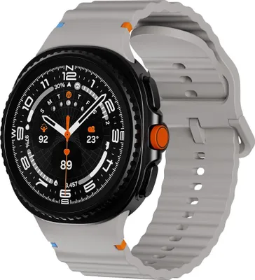 Produktbild von Silikon Armband für Samsung Galaxy Watch 8 / 8 Classic Wellenstruktur Grau