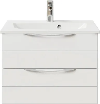 Produktbild von Pelipal Badmöbel-Set Sunline 300 BxHxT 67 x 49,9 x 48 cm Frontfarbe weiß hochglanz mit Waschtisch Mineralmarmor