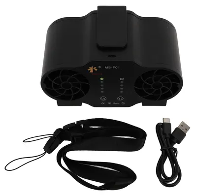 Obrázok produktu pre Prenosný ventilátor na opasok, multifunkčný, nabíateľný cez USB, s možnosťou otáčania dopredu a dozadu, s klipom na zavesenie, ideálny na letné aktivity vonku, 1000