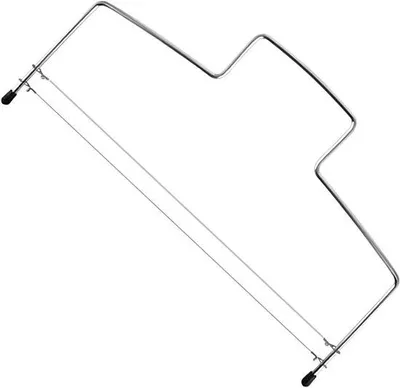 Produktbild von Ibenzoa® Tortenschneider aus Edelstahl – höhenverstellbarer Schneiddraht, doppelte Drahtklingen & ergonomischer Griff für gleichmäßige Tortenböden
