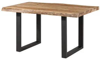 Produktbild von MASSIVMOEBEL24.DE Baumtisch Sheesham 160x90x77 natur sandgestrahlt / U-Beine anthrazit matt FREEFORM 5