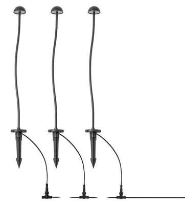 Produktbild von Lindby LED-Erdspießleuchte Soremi, schwarz, 3er-Set, IP44