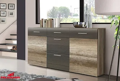 Image de Buffet à deux portes en chêne vieilli Touchwood, 179 cm