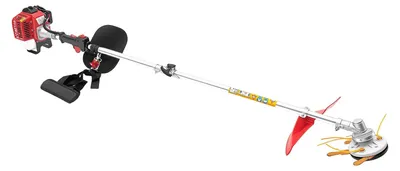 Zdjęcie produktu dla Pilarka spalinowa do pielęgnacji trawników i krzewów - pojemność silnika 26 cm³, silnik 2-suwowy o mocy 0,65 kW, 2 głowice tnące, kolor: czerwony
