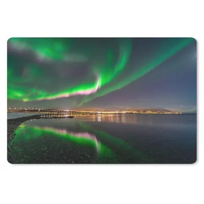 Produktbild von MuchoWow® Mauspad Mousepad Nordlichter - Nacht - Rosa 27x18 cm - Mousepads - Maus Mat - Pad - Mausunterlage - Büroartikel - Desk Matten