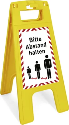Produktbild von Dreifke® Warnaufsteller Aufdruck "Bitte Abstand halten", Kunststoff, 280x580 mm