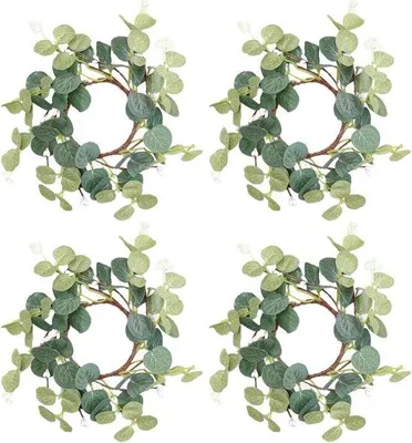 Produktbild von Kerzenring Eukalyptuskranz - 4 Stück, 15 cm