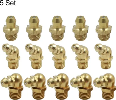 Image de Kit de raccords de graisseur à Angle de 45 90 degrés M8x1.0 en laiton droit pour voiture 5 set