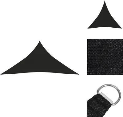 Produktbild von vidaXL Sonnensegel 160 g/m² Schwarz 4x4x4 m HDPE -  Sonnenschirme & Sonnenschutze