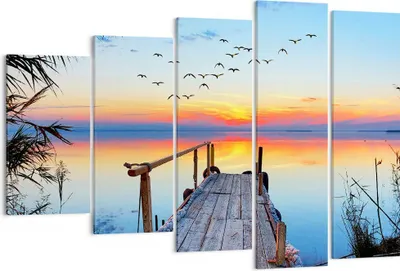 Produktbild von Bild auf Leinwand - Leinwandbild - Brücke See - 150x100cm - Wand Bild - Wanddeko - Wandbilder - Leinwanddruck - Bilder - Kunstdruck - Wanddekoration - Leinwand bilder - Wandkunst - EG150x100-3818