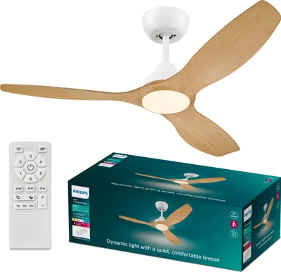 Produktbild von Philips Olas Deckenventilatorleuchte 32 W (Ventilator) + 24 W (Leuchte), LED, IP20, Weiß