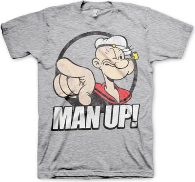 Produktbild von Popeye - Man Up! T-Shirt - Medium - Heather-Grey