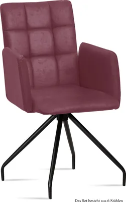 Produktbild von Armlehnstuhl (6er-Set) Devina 52x91x60 Schwarz/Marsala