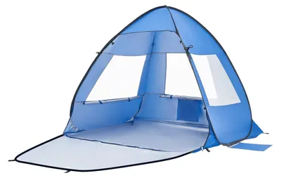 Imagen del producto de Tienda de playa y refugio solar para 2 personas, con protección UPF 50+, toldo portátil para proteger del sol, que incluye bolsa de transporte y bolsas para arena. Sombrilla ligera y fácil de montar, ideal para acampar, pescar, actividades al aire libre y picnics