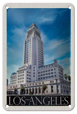 Produktbild von Blechschild Reise 12x18cm Los Angeles USA Amerika Hochhaus Schild