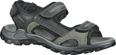 Produktbild von Rohde Mount, weiche Herren Nubukleder Sandalen in schwarz, Klettverschluss, Lederfußbett, leichte Laufsohle