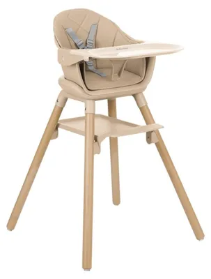 Obrázek produktu pro Kikkaboo dětská vysoká židle Woody 3 v 1 dřevěné nohy dětská židle podnožka podnos béžová