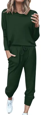 Produktbild von Elzusha – Damen-Jogginganzug aus Tweed, zweiteilig, mit langen Ärmeln und Taschen