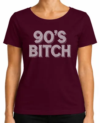 Zdjęcie produktu dla „90's Bitch” – koszulka damska w stylu retro z lat 90., na urodziny, w kolorze bordowym, rozmiar M