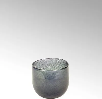 Produktbild von Lambert Cellini Vase rund Glas mit Kupfernetz petrol H 12 cm, D 13 cm 17406