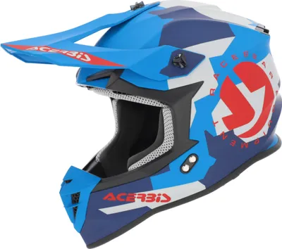 Produktbild von Acerbis Linear Graphic Motocross Helm, blau matt/rot, XS (53/54)