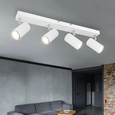 Produktbild von LED Deckenstrahler, Metall, weiß, 4 Flammig