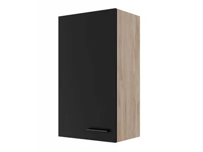 Produktbild von Hochhängeschrank Küche - 50 x 89 cm breit - Schwarz matt Endgrain Oak – Capri