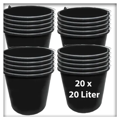 Produktbild von 20 Stk. 20 l Baueimer Zementeimer Mörteleimer  Eimer mit Henkel Ernteeimer Putzeimer Wassereimer