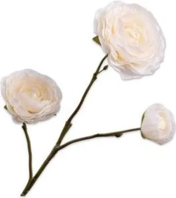 Produktbild von Silk-ka Kunstblume - Seidenblume Ranunkelnzweig Creme 46cm