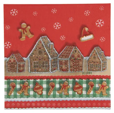 Produktbild von Clayre & Eef Servietten Papier 20er Set 33x33 cm Rot Papier