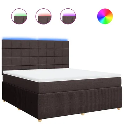 Produktbild von Boxspringbett mit Matratze Dunkelbraun 180x200 cm Stoff