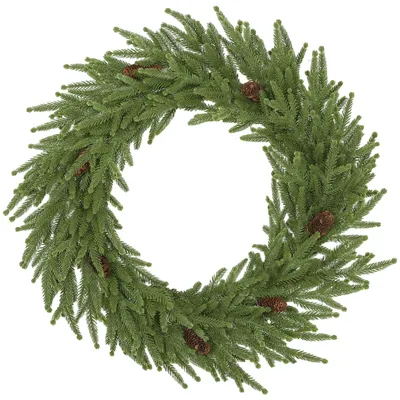 Produktbild von HOMCOM Weihnachtskranz mit Zapfen, Türkranz Künstlicher Weihnachtskranz für Tür