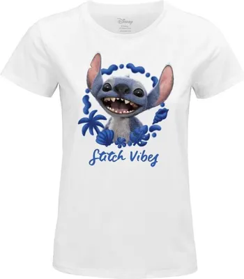 Produktbild von Lilo & Stitch T-Shirt Damen Stitch Vibes weiß L