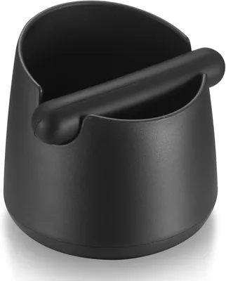 Produktbild von Abklopfbehälter für Siebträger mattschwarz - Knock Box für Kaffeesatz mit spezieller geräuschabsorbierender Schlagstange