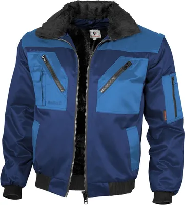 Produktbild von Qualitex Pilotenjacke - modische 4-in-1 Arbeitsjacke aus Mischgewebe - ideale Übergangsjacke - in Farbe: marine/royal - Herren: L - Damen: 44