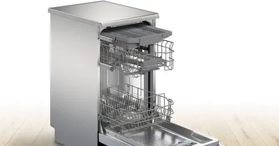 Obrázek produktu pro Bosch Serie 2 SPS2HMI42E, Stojací, Úzká (45 cm), Nerezová ocel, Nerezová ocel, 10 jídelních sad, C
